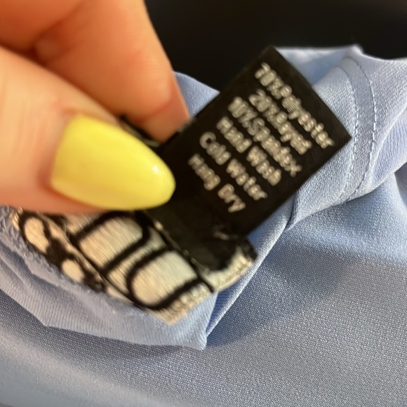 Clara Sun Woo Tunic Top Asymmetrical Hem 3/4 Sleeves Blue Size XL - Picture 7 of 7